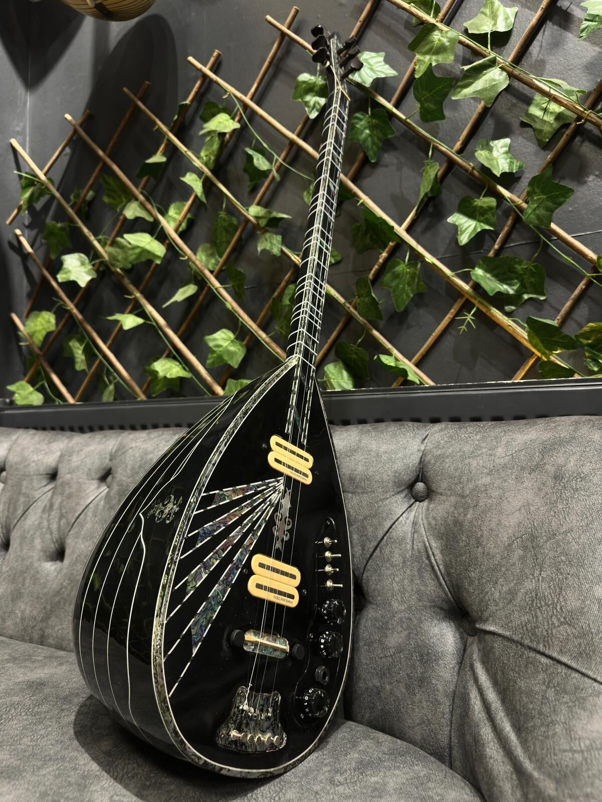 Profesyonel Siyah Elektro Bağlama Nacerman Manyetik (soft case dahil )