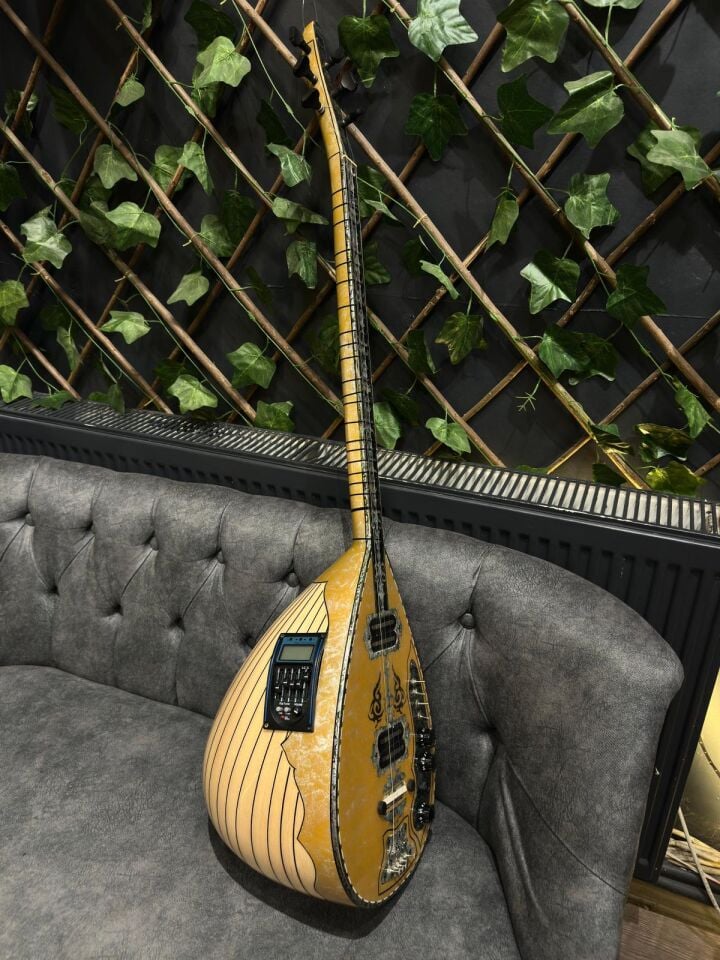 Ekolayzırlı İşlemeli , Desenli Profesyonel Elektro Bağlama (Soft Case Dahil)