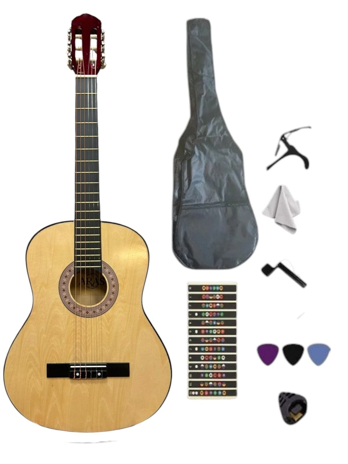 Naturel Sap Ayarlı 4/4 Tam Boy Klasik Gitar(Kılıf-Pena Dahil)