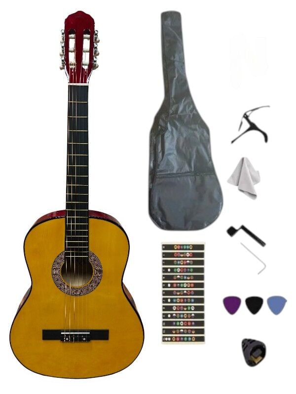 Sap Ayarlı 4/4 tam boy Klasik Gitar Orange (Kılıf-Pena Dahil)