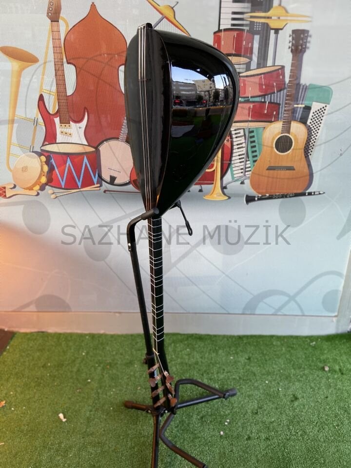 Siyah Orta Düzey Jack Girişli Kısa Sap Kompozit Bağlama (Kılıf-Yedek Tel -Tezene)