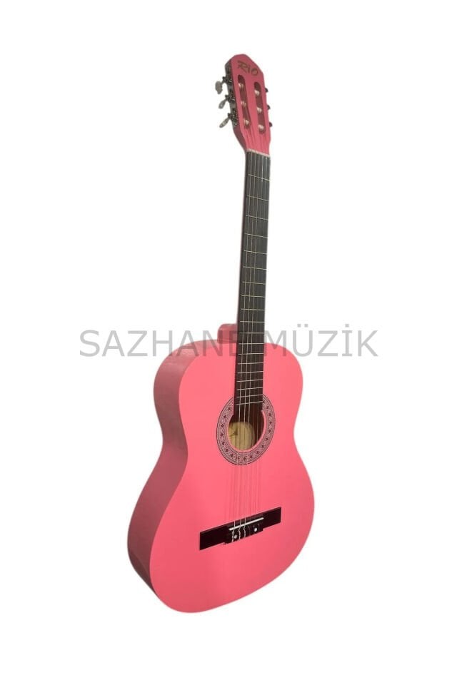 3/4 Pembe Klasik Gitar Seti 7-12 Yaş (kılıf-pena-askı-kapo-nota sticker)
