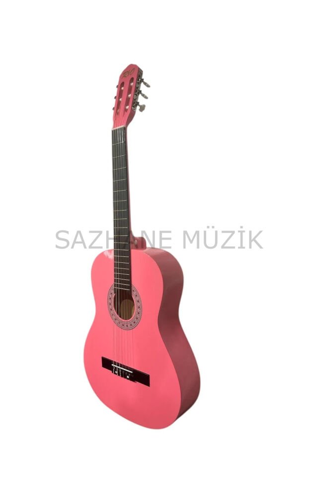 3/4 Pembe Klasik Gitar Seti 7-12 Yaş (kılıf-pena-askı-kapo-nota sticker)