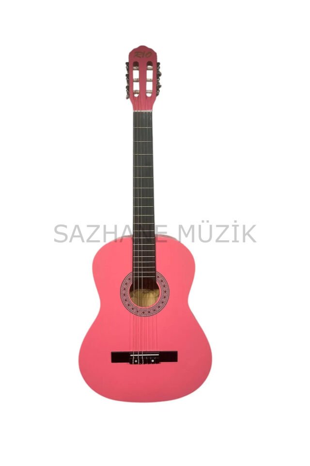 3/4 Pembe Klasik Gitar Seti 7-12 Yaş (kılıf-pena-askı-kapo-nota sticker)