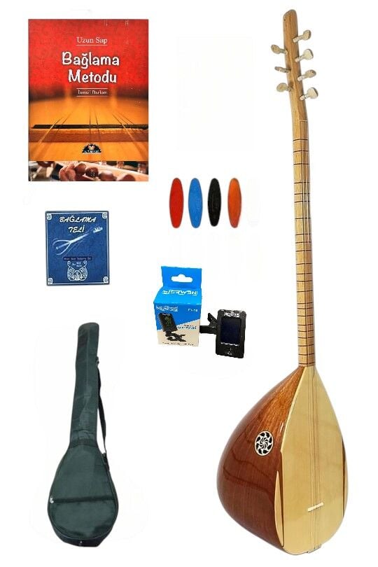 Uzun Sap Başlangıç Düzeyi Bağlama Seti (Kılıf-Tel-Tezene-Tuner-Metot)