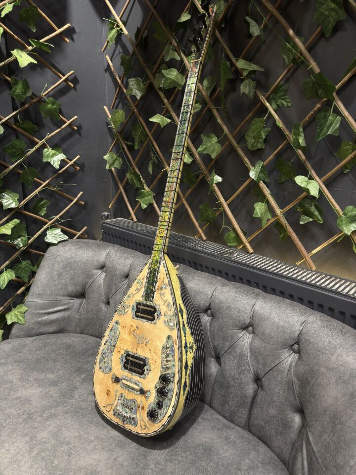 Yarım Kasa İşlemeli Profesyonel Elektro Bağlama (Soft Case Dahil)