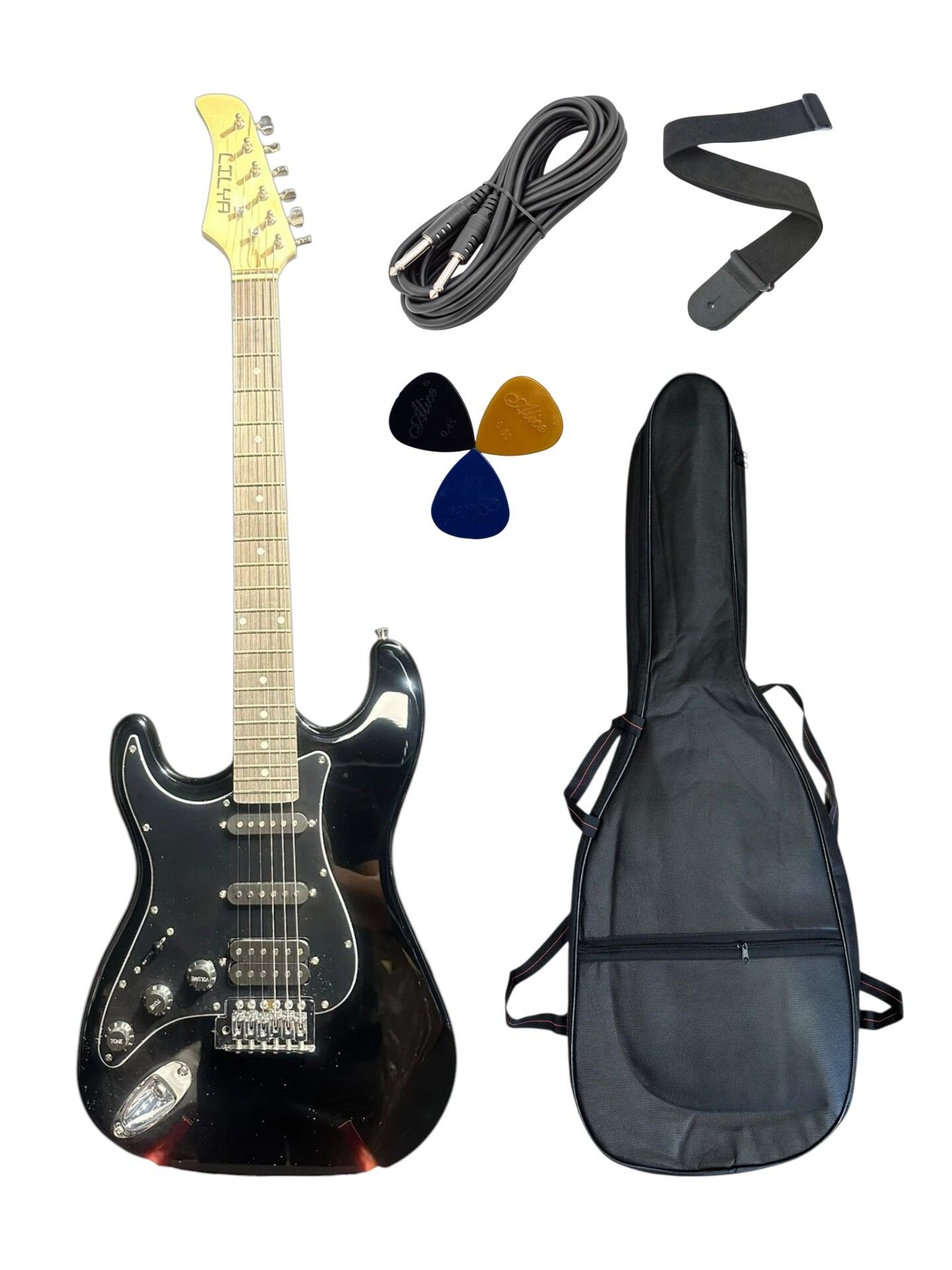 Siyah Solak Elektro Gitar (Kılıf-Pena-Kablo-Askı)