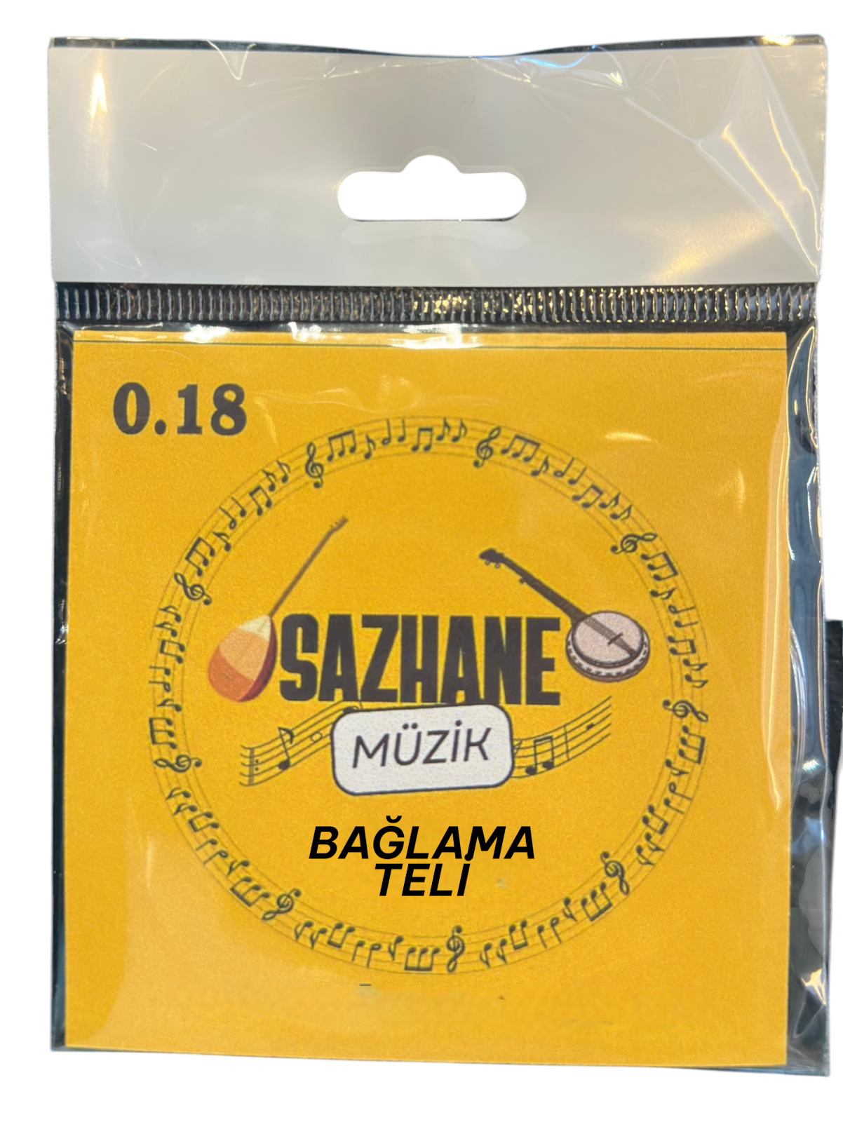 0.18 Kısa Sap Bağlama Teli (Sarı Bamlı)