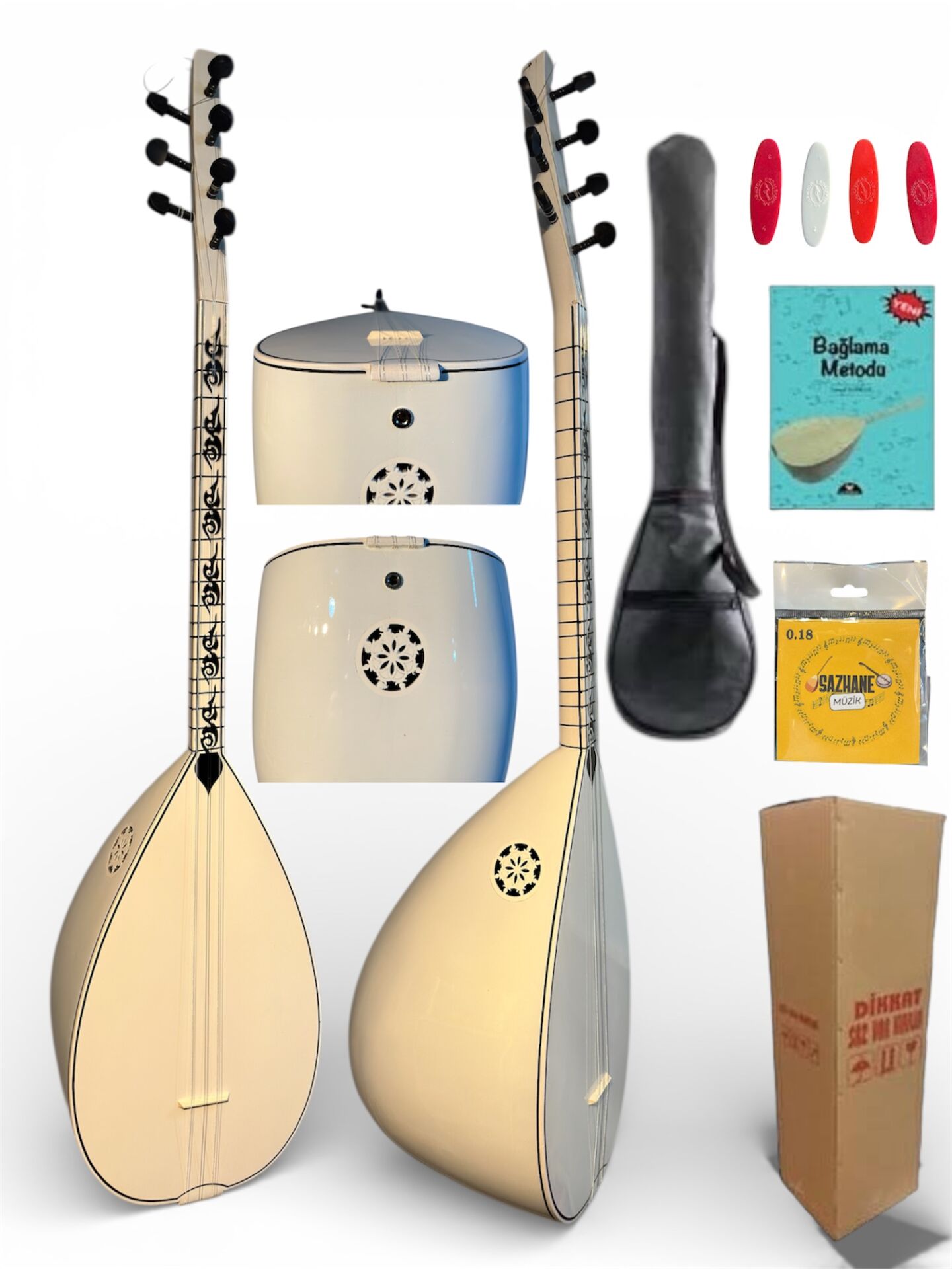 Kısa Sap Jack Girişli Beyaz Melek Bağlama Seti