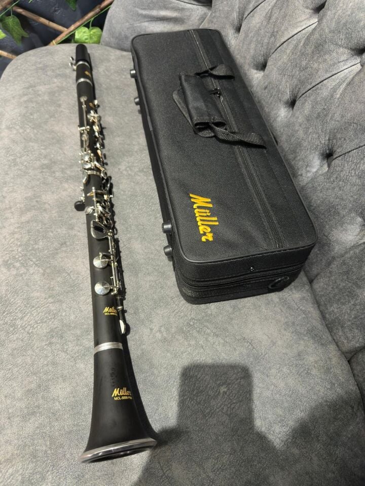 Mcl-5000 Pro Gümüş+Deri Sol Klarnet 4 Yüzük (Stand Dahil)