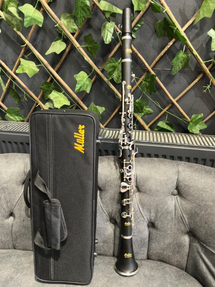 Mcl-5000 Pro Gümüş+Deri Sol Klarnet 4 Yüzük (Stand Dahil)