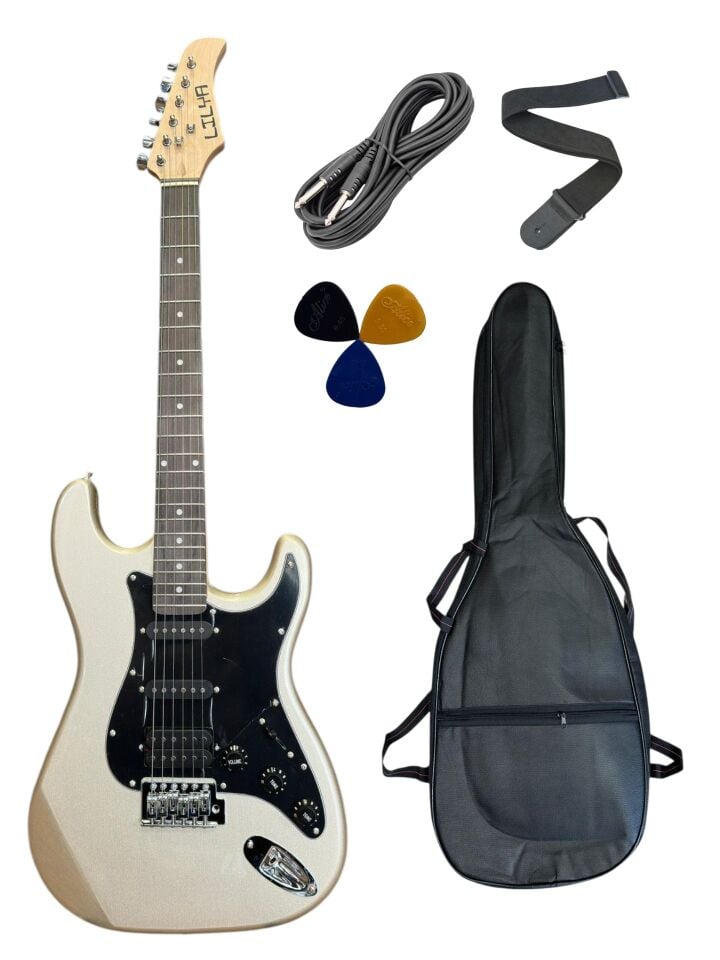 Strat Kasa Hss Manyetik Gri Elektro Gitar(Kılıf-pena-kablo Dahil)