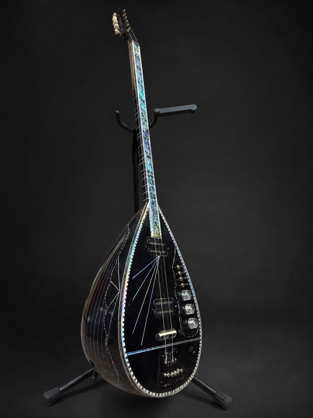 Gitar Burgulu Profesyonel Siyah Elektro Bağlama