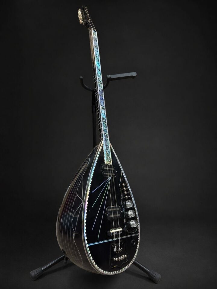Gitar Burgulu Profesyonel Siyah Elektro Bağlama