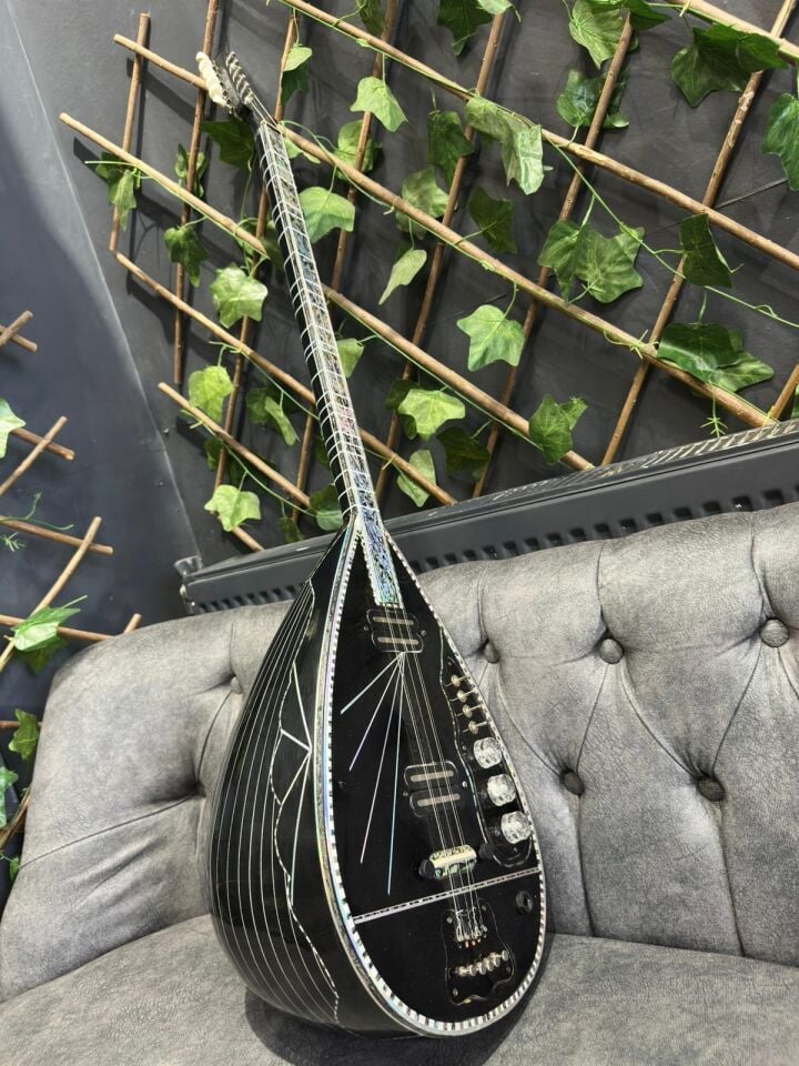 Gitar Burgulu Profesyonel Siyah Elektro Bağlama