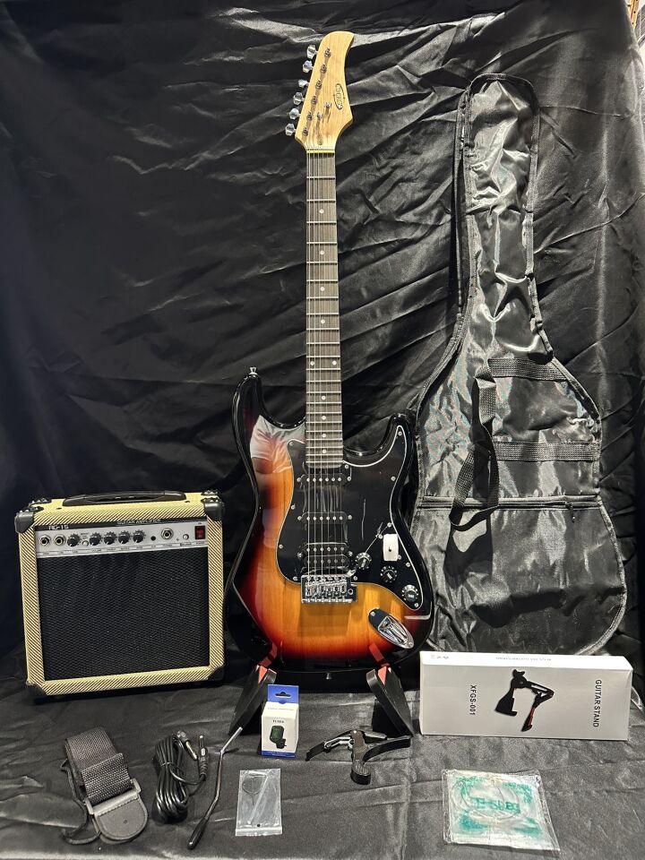 Günışığı Elektro Gitar Full Set – 15W Bluetooth Amfi