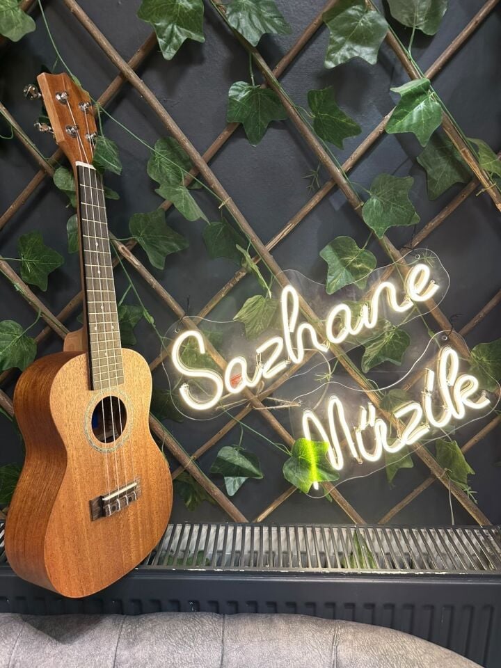 Concert Ukulele 23 İnç Maun Gövde 4 Telli Doğal Ahşap Ukulele